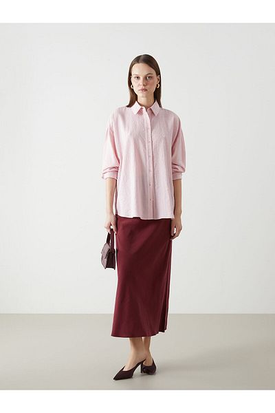 LC Waikiki Γυναικείο πουκάμισο Oversize με υφή