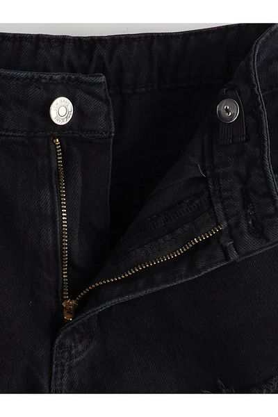 LC Waikiki Girl's Jean Shorts with Adjustable Elastic Waist