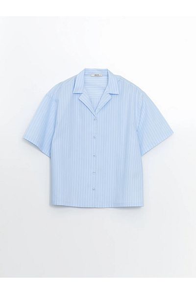 LC Waikiki Cămașă de damă din poplin oversize cu dungi