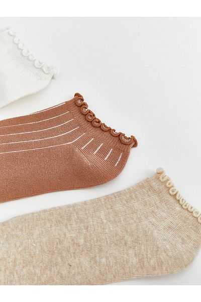 LC Waikiki Women's Plain Booties Socks 3-Pack