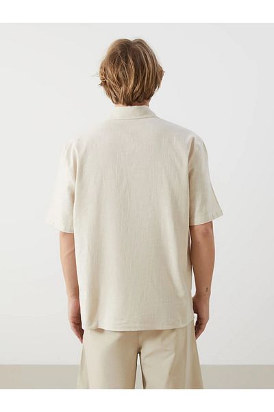 LC Waikiki Ανδρικό πουκάμισο με κοντό μανίκι λινό look