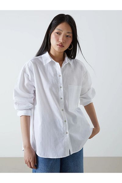 LC Waikiki Oversize Linen Blended Women's Shirt