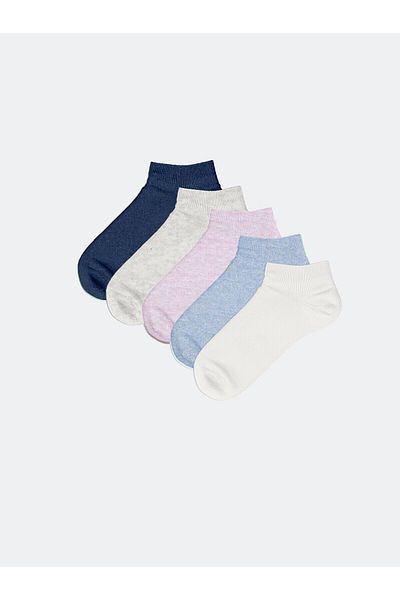 LC Waikiki Women's Plain Booties Socks 5-Pack