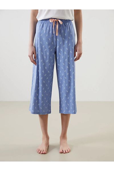 LC Waikiki Pantaloni de pijama Capri pentru femei cu model cu talie elastică