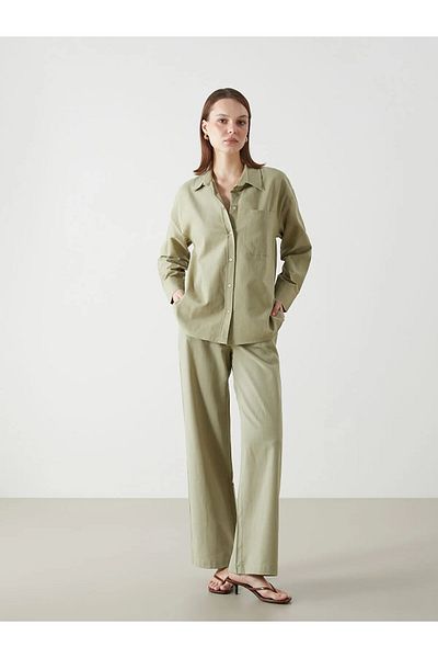 LC Waikiki Γυναικείο πουκάμισο Oversize Linen Blend