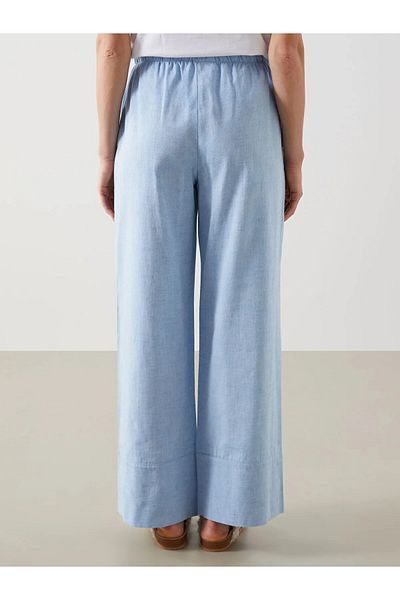 LC Waikiki Pantaloni de damă în amestec de in cu talie elastică