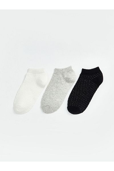 LC Waikiki Self Patterned Women's Booties Socks 3 Pcs