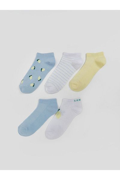 LC Waikiki Printed Women's Booties Socks 5-Pack