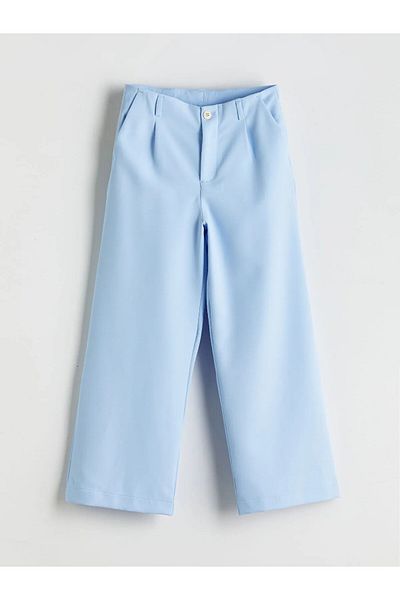 LC Waikiki Girl's Pleated Trousers with Adjustable Elastic Waist