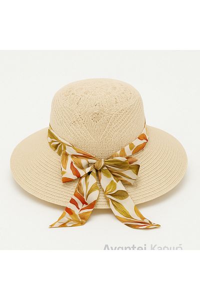 Avantaj Kapıda ®   Women's Straw Summer Hat – Wide Brim, Bow, Special Design Models