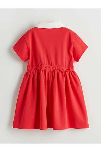 LC Waikiki Polo Collar Girl's Pique Dress