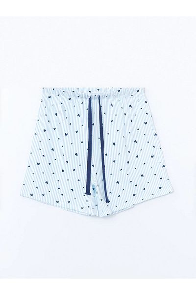 LC Waikiki Crew Neck Embroidered Women's Shorts Pajama Set