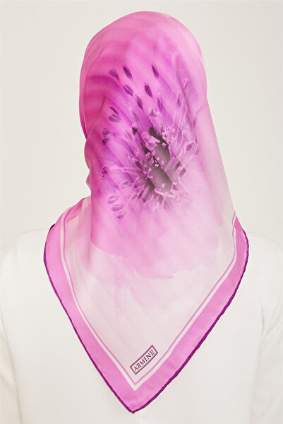 Armine Sura Silk Scarf 9100D (S) 90 X 90 Candy Pink - 04