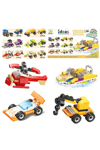 KZL Puzzle Kzl Building Toys Cars 6in1 2in1 12 Pack 6+