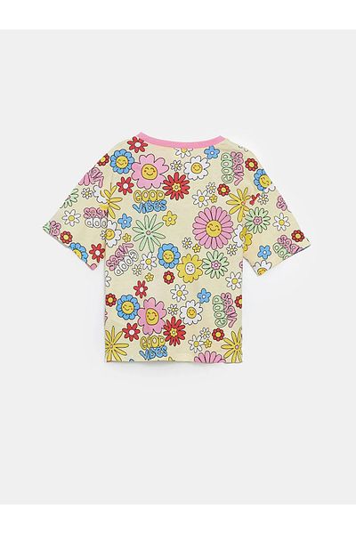 LC Waikiki Crew Neck Floral Girls' Shorts Pajamas Set