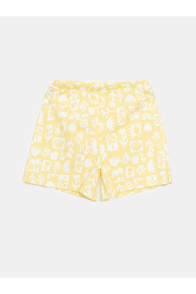 LC Waikiki Set de pijamale de damă cu imprimeu cu gât crew și pantaloni scurți