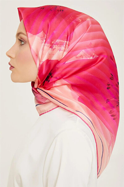Armine Sura Silk Scarf 9100D (S) 90 X 90 Pink - 33