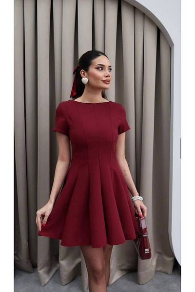 Monapera Short Sleeve Flared Mini Dress