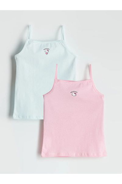LC Waikiki Square Collar Hello Kitty Printed Girls' Undershirt 2 Pack