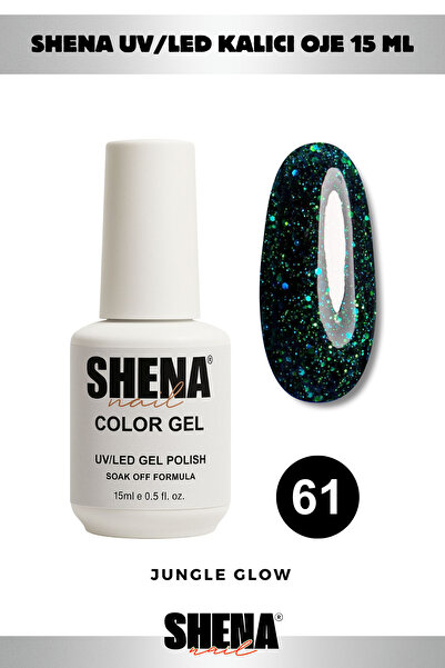 Shena Kalıcı Oje 15 Ml - 61 Simli Ördek Başı Yeşil - UV/LED Gel Polish ❤ From Dubai
