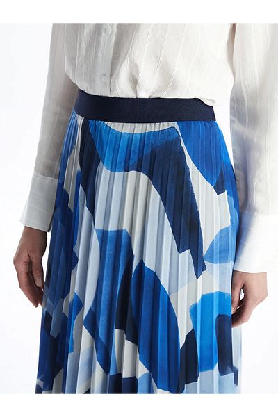 LC Waikiki Women's Floral Chiffon Skirt with Elastic Waist