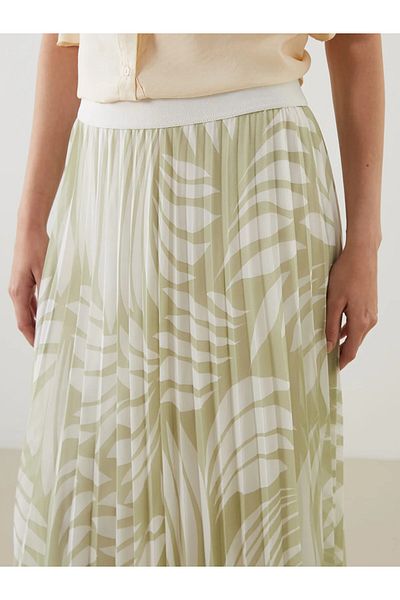 LC Waikiki Fusta plisata din sifon cu model cu talie elastica