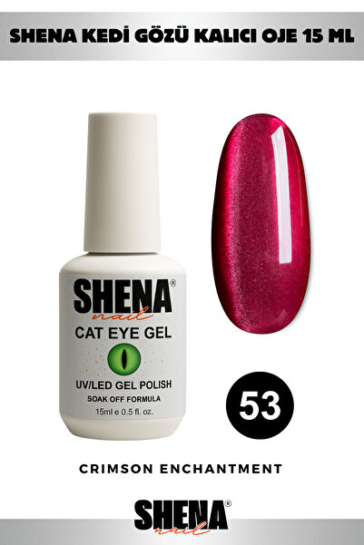 Shena Kalıcı Oje Kedi Gözü 15 Ml - 53 Light Kırmızı - Cat Eye UV/LED Gel Poli...