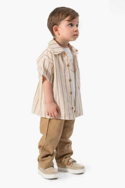Minytrendy Baby Boy Kids Muslin Cool Boy Badili Shirt Sports Bottom Top Set Eid Set