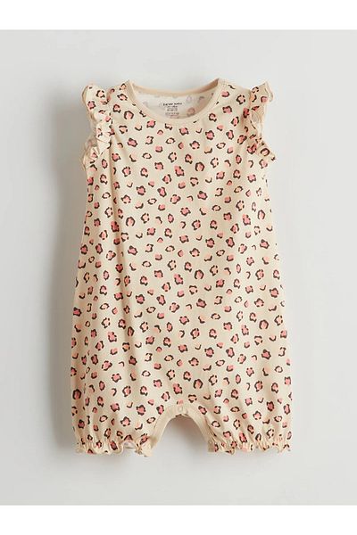 LC Waikiki Floral Baby Girl Combed Cotton Jumpsuit 3-Piece