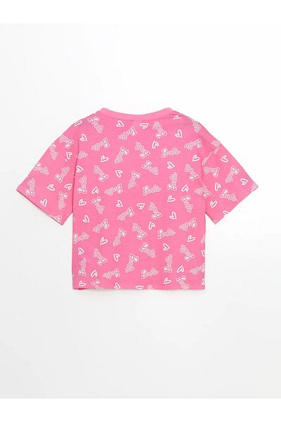LC Waikiki Crew Neck Brb Printed Girl's Pajamas Set
