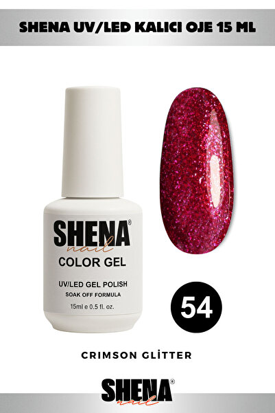 Shena Kalıcı Oje 15 Ml - 54 Simli Kırmızı - UV/LED Gel Polish ❤ From Dubai