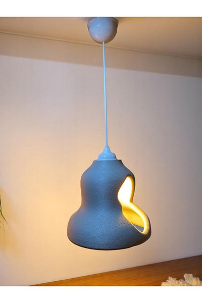 DREAM MODE Stylish and Modern Nordic Chandelier with Concrete Look (Rustic Bulb with Gift)