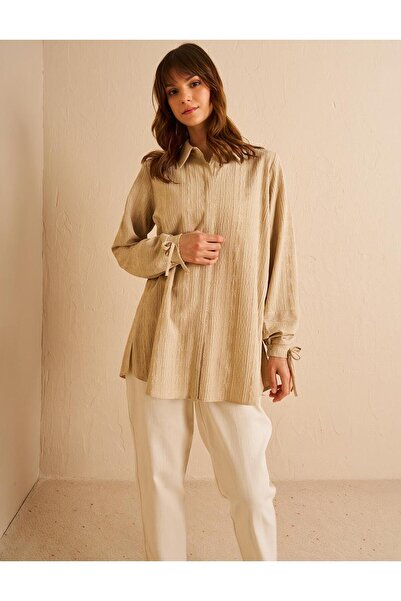 KYR Seersucker Tunic Cream with Hidden Pat