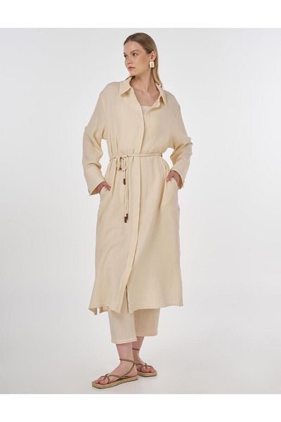 Kayra Button Detailed Muslin Tunic Cream