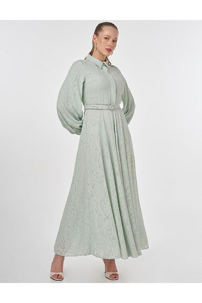 Kayra Φόρεμα Maxi με λεπτομέρεια ζώνης Aqua Green