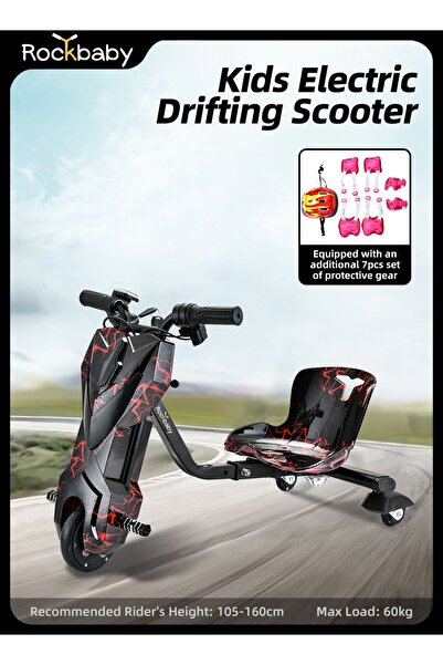 ROCKCAMEL Mini 36V High-Power 360°Children/Adult Electric Drifting Scooter-Adjustable With Protective Gear