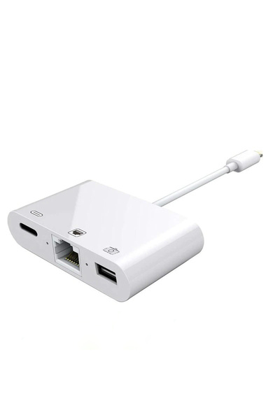 Winex Mobile Winex 3in1 Lightning to RJ45 + UsbA + Lightning Şarj Girişli Dön...