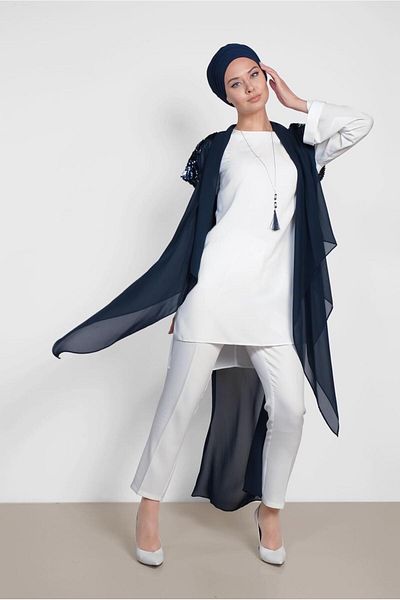 Alvina 4145 Model Double Tunic with Sequins