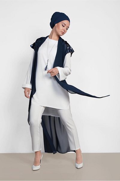Alvina 4145 Model Double Tunic with Sequins