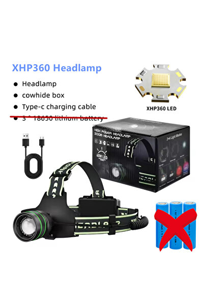 Choice black GJ-XHP360 no battery Ultra Bright XHP360 36core LED Headlamp Zoo...