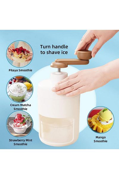 Generic Handmade Shaved Ice Machine Snow Cone Maker Manual Ice Crusher for Home Parties and Summer Treats