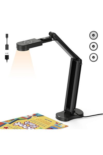 Velixo Document Scanner Camera A4/a3, 4k 30fps, 8mp, Autofocus, Dual Mic, Led, Foldable, Usb 2.0, Type-c