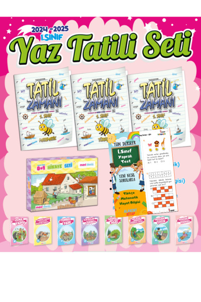 Mavi Deniz Yayınları Mavi Deniz 2024 1. Sınıf Yaz Tatili Seti