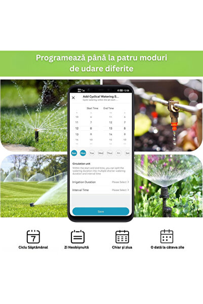 Velixo Temporizator de irigații WiFi, 2 ieșiri, 40 de programe, control prin aplicație, întârziere la ploaie, automat/manual, IP55