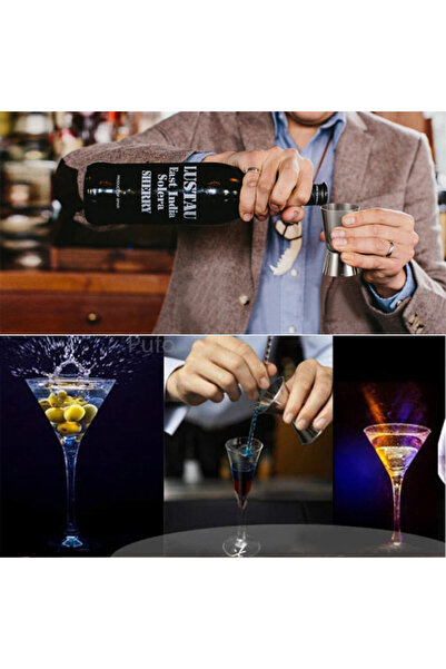 PUFO Metal measuring cup for alcoholic beverages, cocktail, ideal for bars, restaurants, bartenders