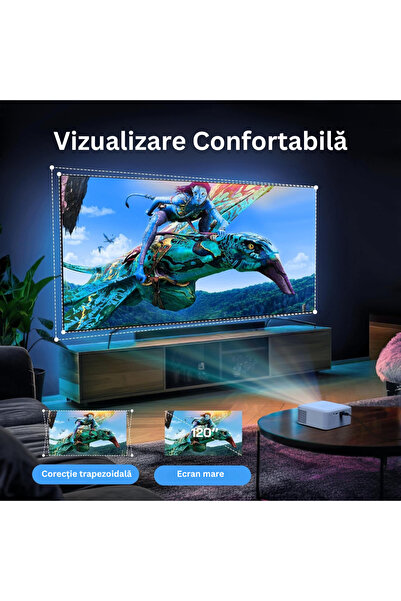 Velixo Mini Portable Video Projector, Bluetooth, 7500 Lumens, 1080P HD Support, 1280x720, LCD, HDMI, AV