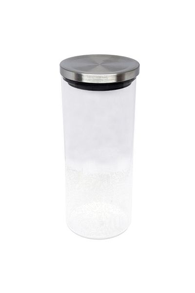 PUFO borosilicate glass container for sugar, coffee, tea or spices, with airtight lid, 1.4 L