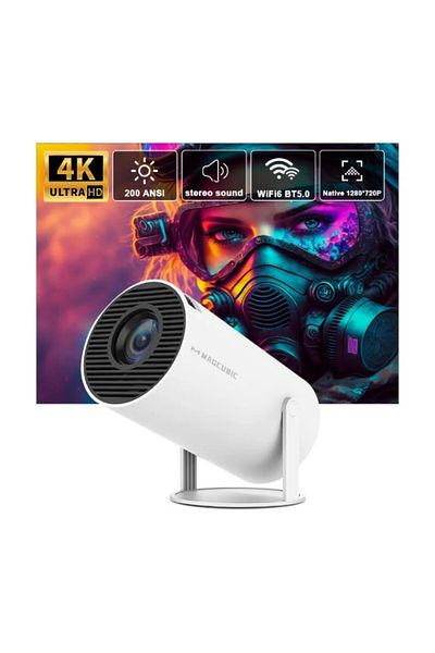 MACON Transpeed 4k Android 11 Projector – Dual Wifi6, 200 Ansi, Bluetooth, 130" Display, Hdmi