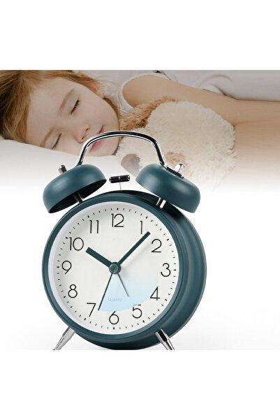 PUFO Prime table alarm clock with dial lighting button, metallic, 15 cm, green