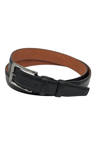 Süzer Deri 3.5 Cm. Classic Genuine Leather Stitched Model Solid Color Men's Belt Black